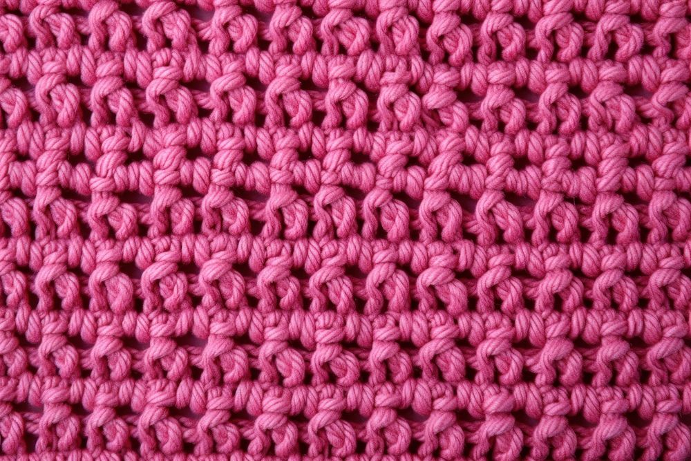 Pink Crochet Stitch texture crochet pattern stitch. AI generated Image by rawpixel.