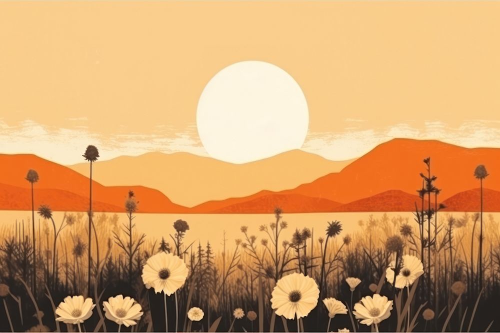 Meadow background landscape grassland sunlight. AI generated Image by rawpixel.