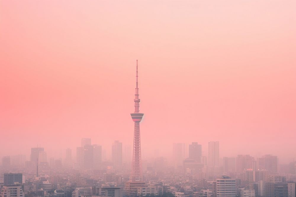 Tokyo cityscape architecture building tower. AI generated Image by rawpixel.