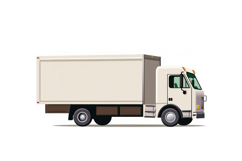 Delivery vehicle truck white background. AI generated Image by rawpixel.
