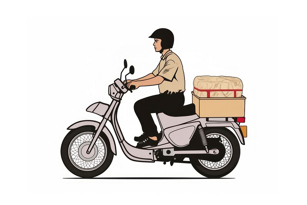 Delivery motorcycle vehicle scooter. AI generated Image by rawpixel.
