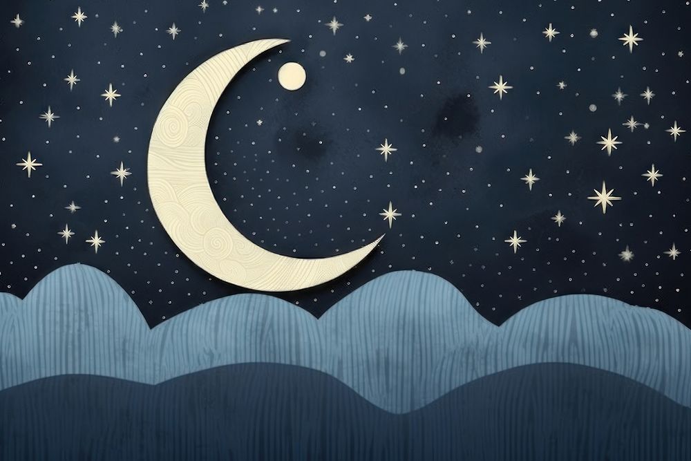Moon blue night sky backgrounds astronomy outdoors. AI generated Image by rawpixel.