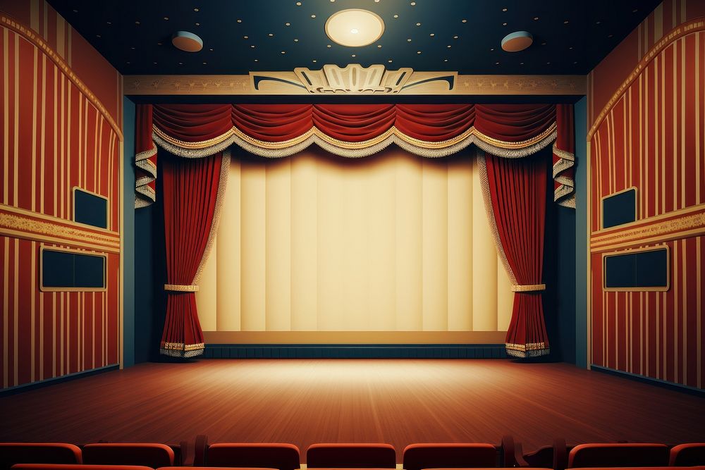 Movie theater auditorium stage chair. AI generated Image by rawpixel.
