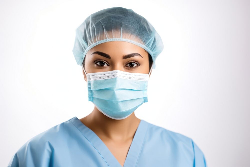 Nurse wearing medical mask surgeon doctor protection. AI generated Image by rawpixel.