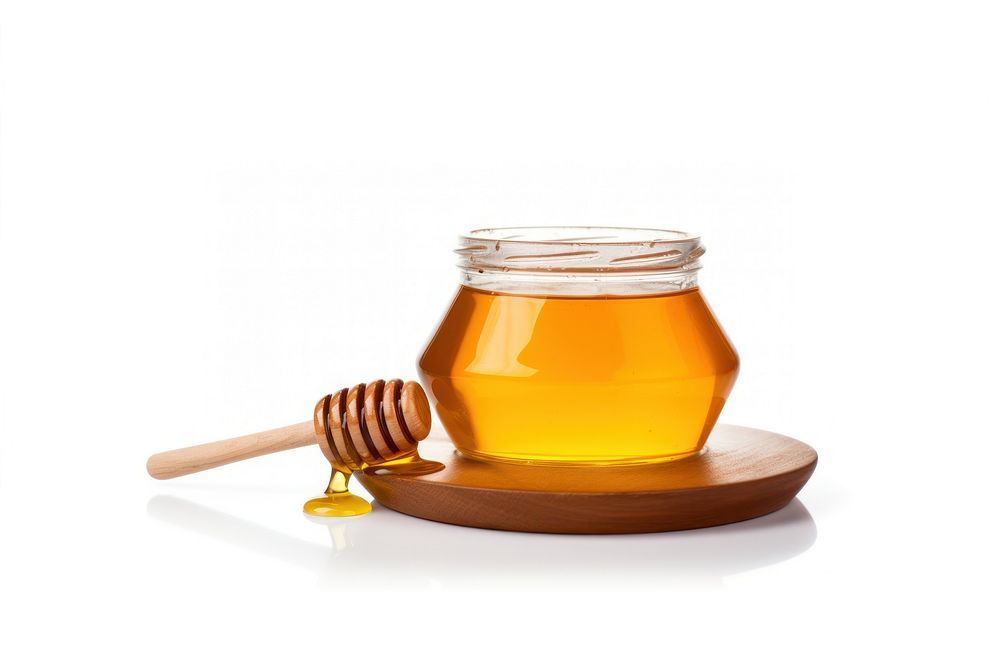 Honey food jar white background. AI generated Image by rawpixel.