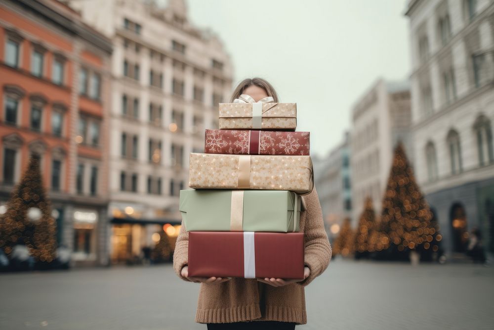 Holiday vibes christmas person box. AI generated Image by rawpixel.