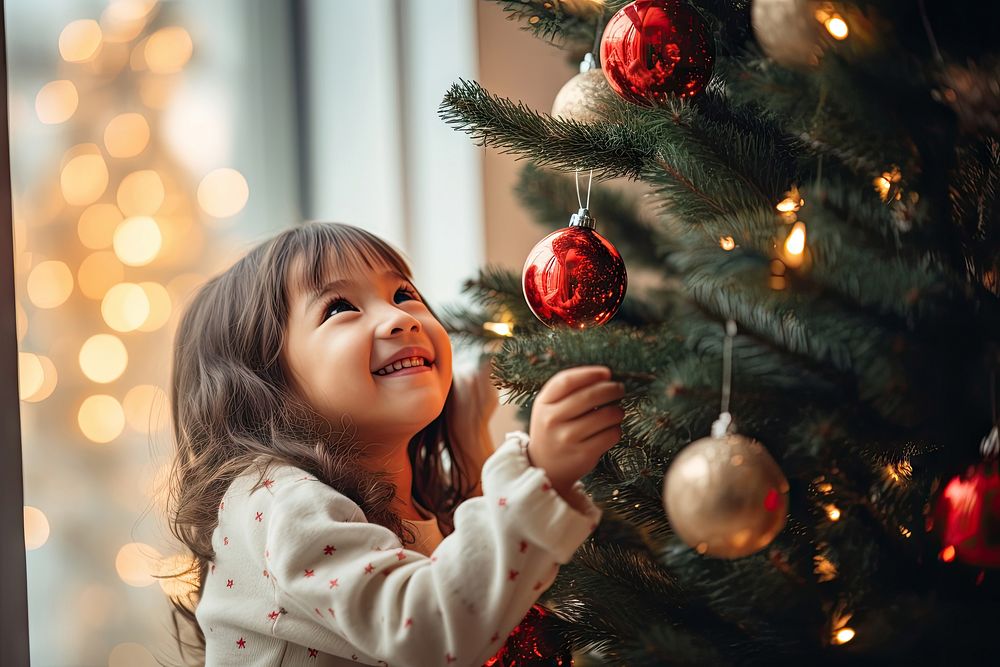 Christmas holiday child tree. AI generated Image by rawpixel.