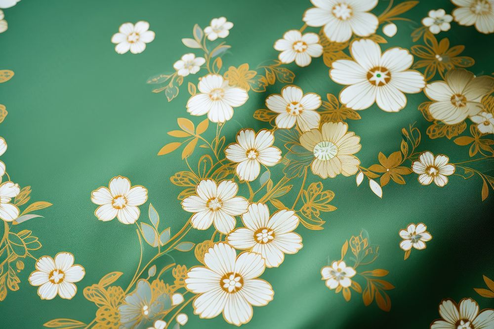 Kimono pattern backgrounds flower plant. AI generated Image by rawpixel.