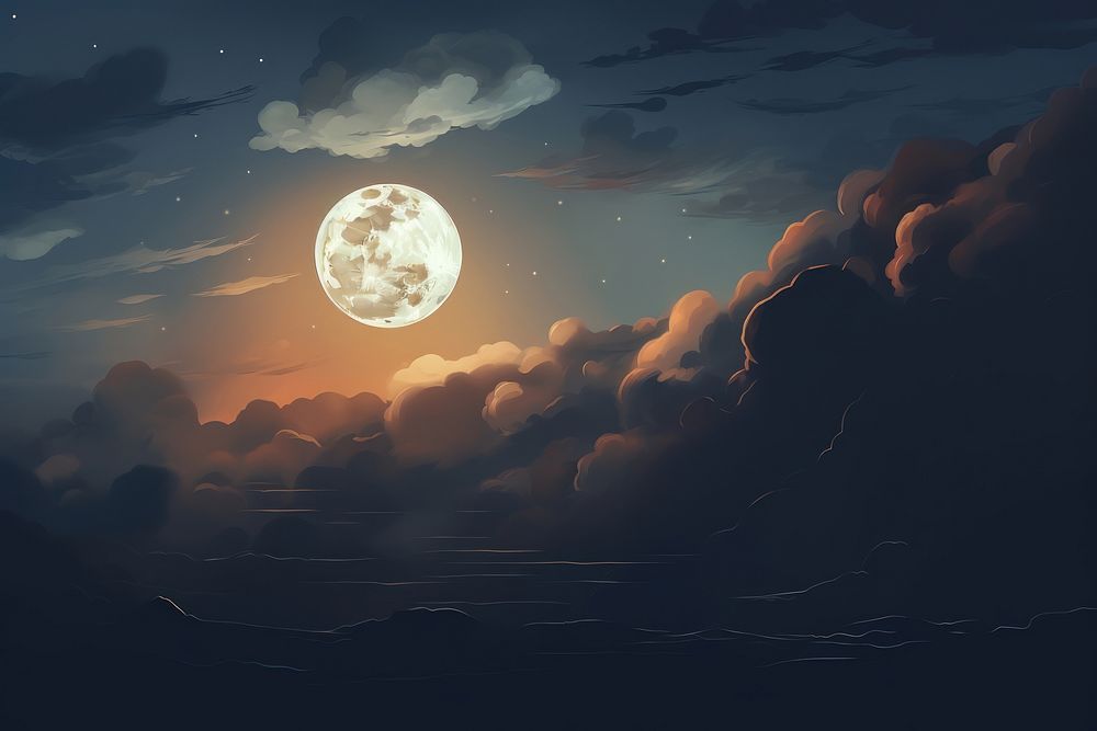 Night moon sky astronomy