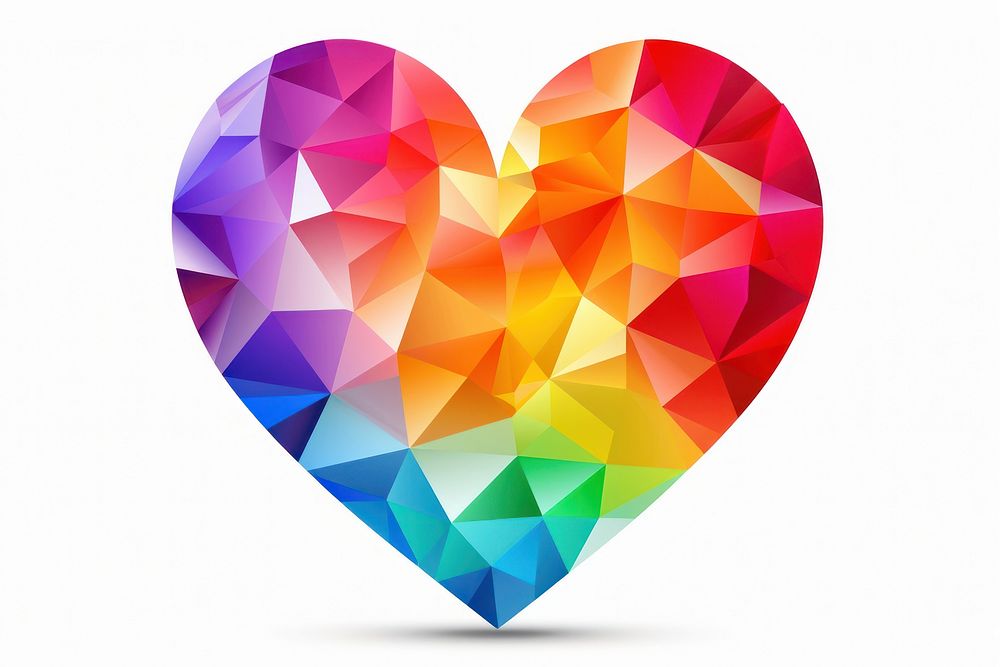 Rainbow abstract heart 2d minimalistic white background creativity chandelier. AI generated Image by rawpixel.