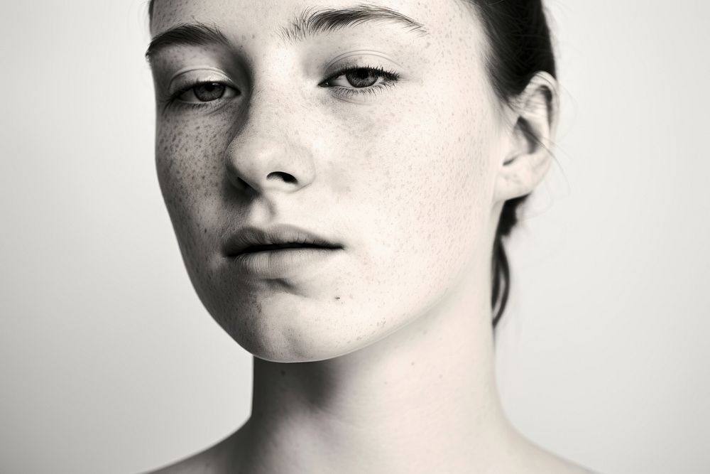 Portrait freckle adult white. AI generated Image by rawpixel.