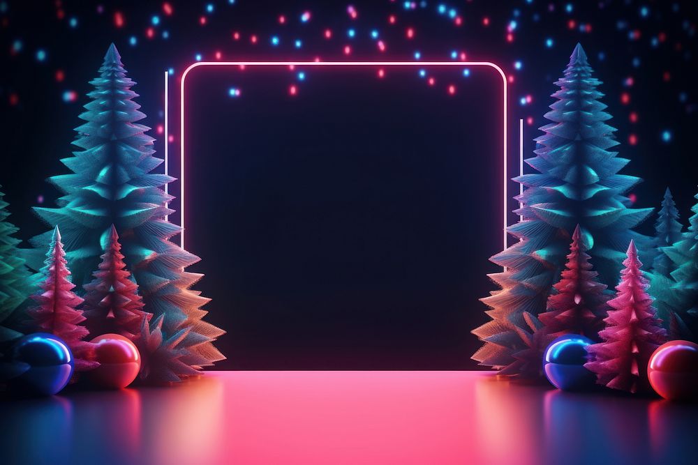 Seasons greeting neon background christmas illuminated celebration. AI generated Image by rawpixel.