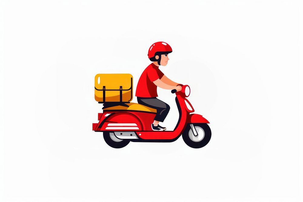 Delivery motorcycle delivering vehicle. AI generated Image by rawpixel.