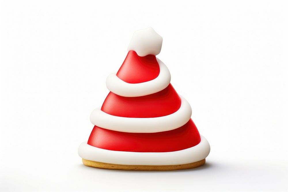 Christmas hat cookie dessert white background confectionery. AI generated Image by rawpixel.