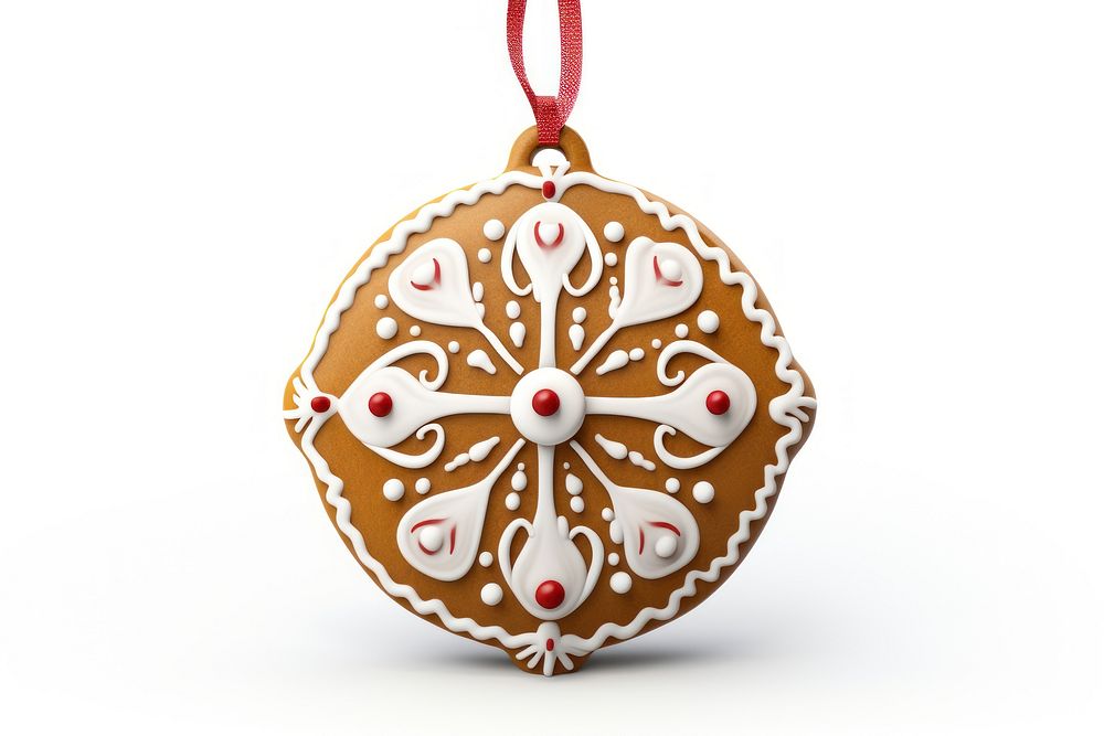 Christmas ornament cookie pendant white background confectionery. AI generated Image by rawpixel.