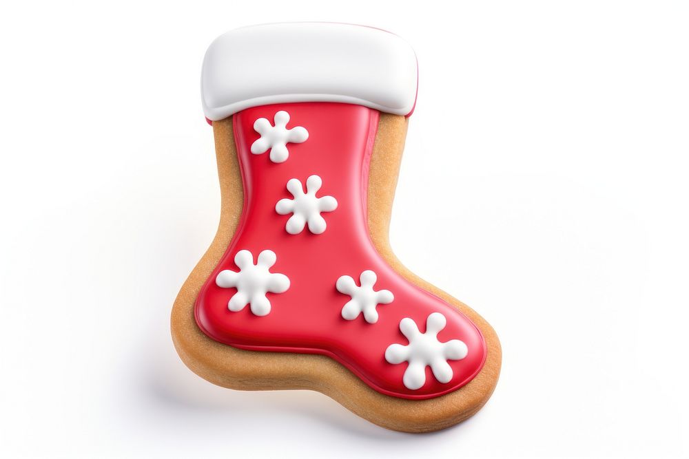 Christmas stocking cookie food gift white background. AI generated Image by rawpixel.