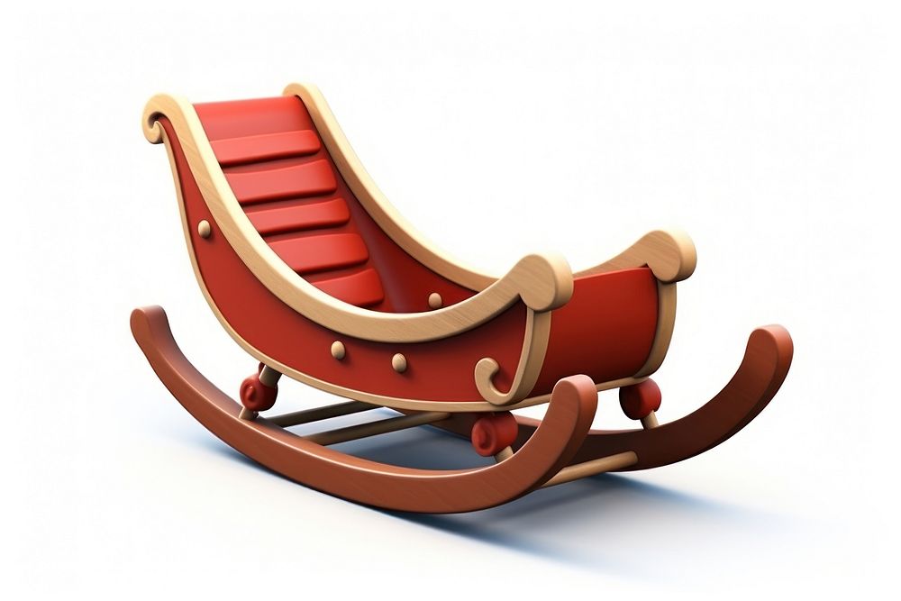Christmas themed sledge furniture white background armrest. AI generated Image by rawpixel.