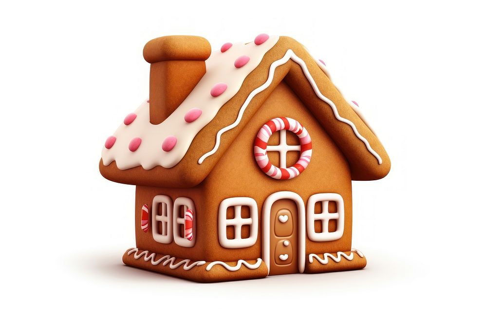 Gingerbread house cookie christmas dessert icing. AI generated Image by rawpixel.