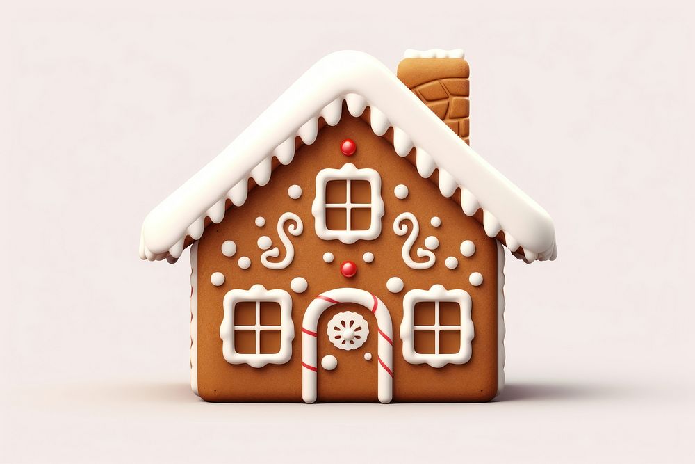 Gingerbread house cookie christmas dessert icing. AI generated Image by rawpixel.