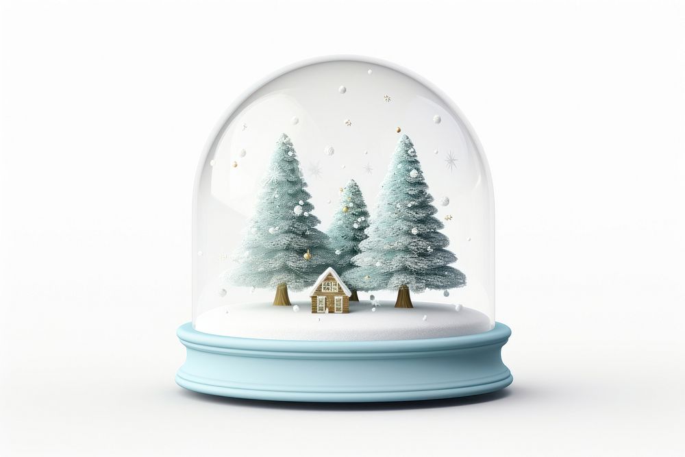 Snowglobe christmas plant tree. AI generated Image by rawpixel.