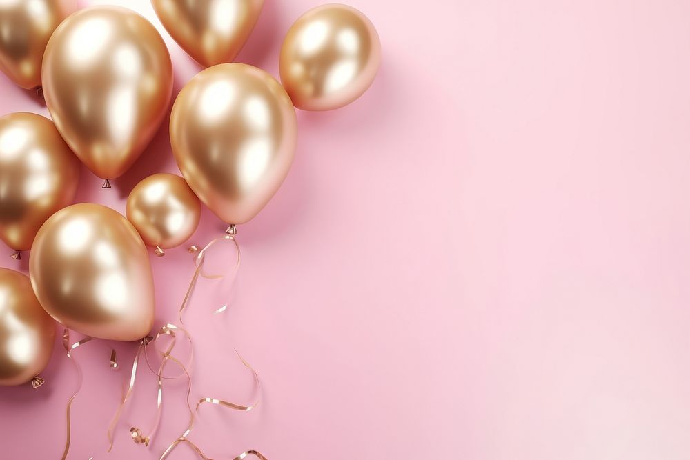 Gold color balloons foil backgrounds pearl pink. AI generated Image by rawpixel.