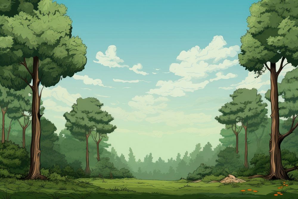 Trees background landscape outdoors woodland. AI generated Image by rawpixel.