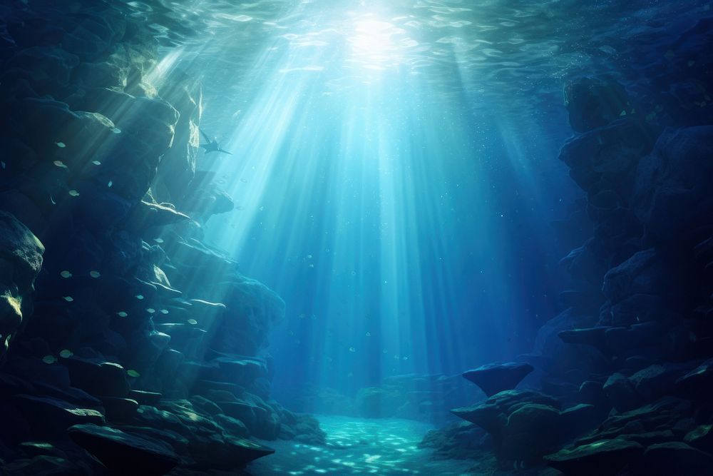 Underwater background backgrounds sunlight outdoors. AI generated Image by rawpixel.