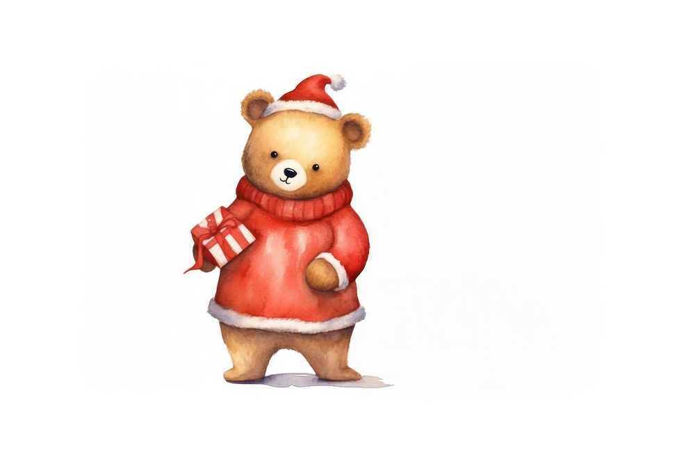 Christmas figurine cute bear. AI generated Image by rawpixel.