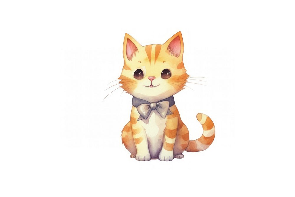 Cat cartoon animal mammal. AI generated Image by rawpixel.