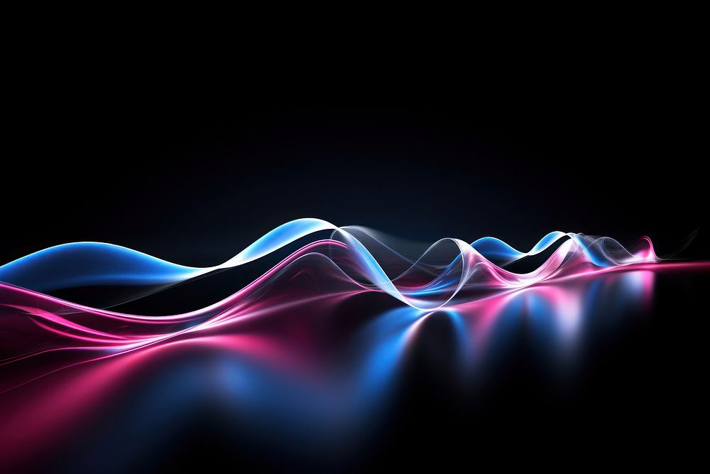 Wave line light technology pattern. AI generated Image by rawpixel.
