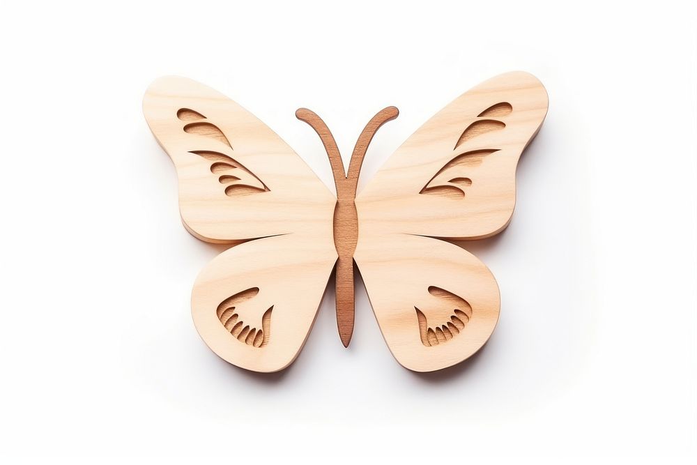 Butterfly wood white background creativity. AI generated Image by rawpixel.