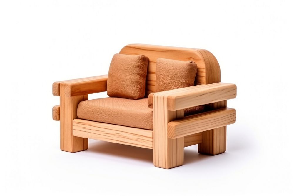 Sofa furniture armchair wood. AI generated Image by rawpixel.
