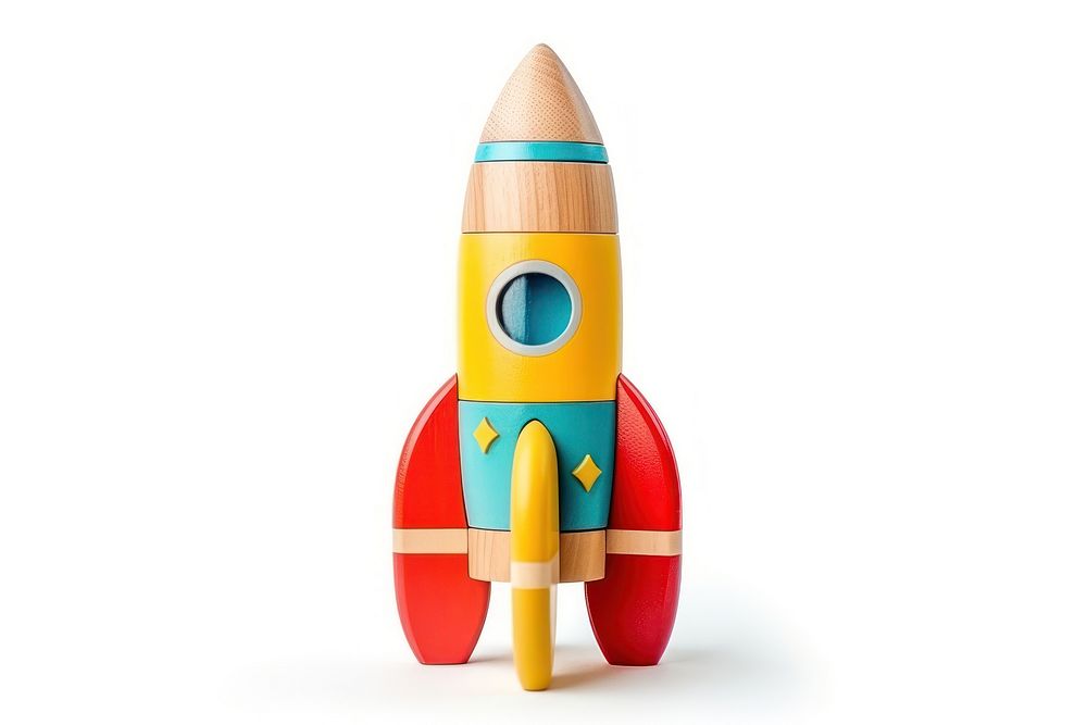 Rocket toy white background representation. AI generated Image by rawpixel.