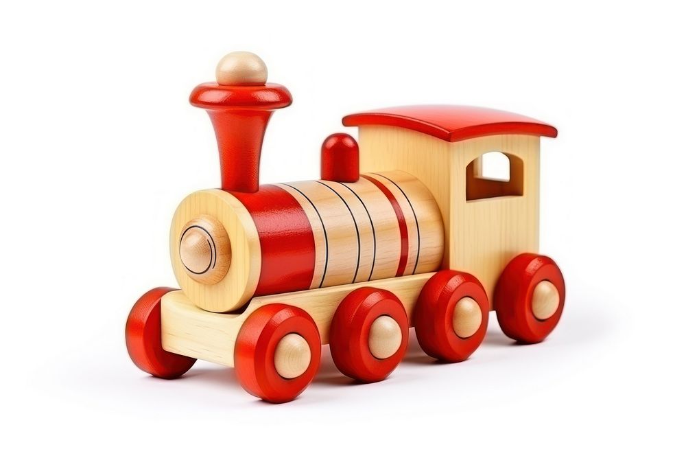 Train toy vehicle white background. AI generated Image by rawpixel.