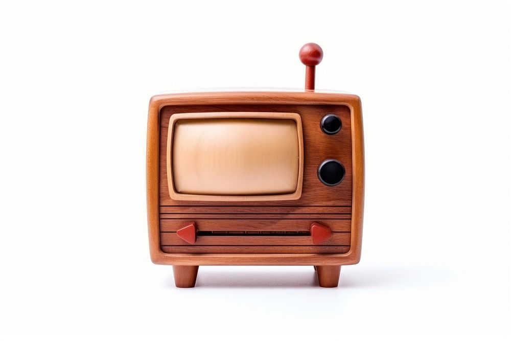 Television wood white background electronics. AI generated Image by rawpixel.