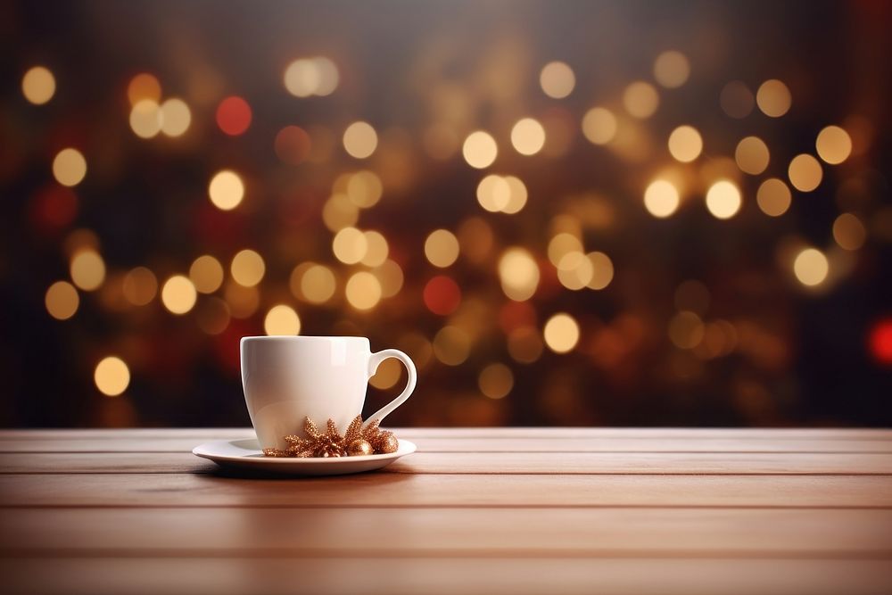Christmas mug saucer coffee. AI generated Image by rawpixel.