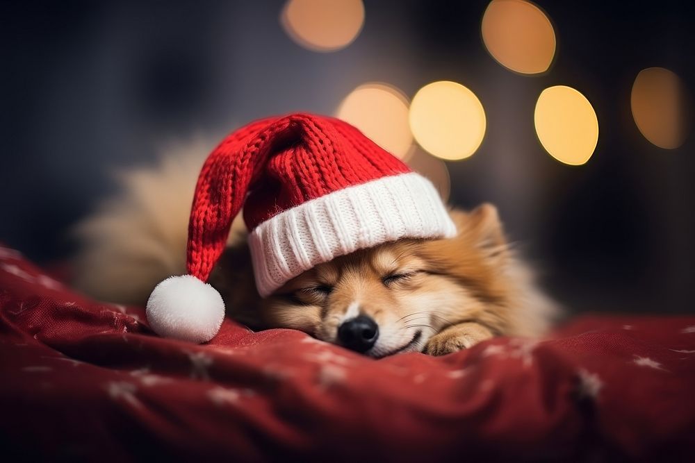 Christmas dog blanket mammal. AI generated Image by rawpixel.