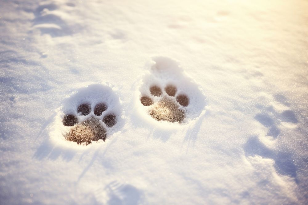 Footprint snow outdoors animal. AI generated Image by rawpixel.