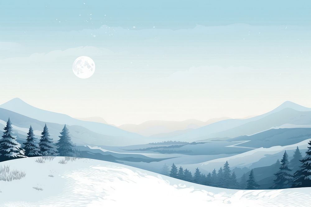 Winter landscape mountain outdoors nature. AI generated Image by rawpixel.