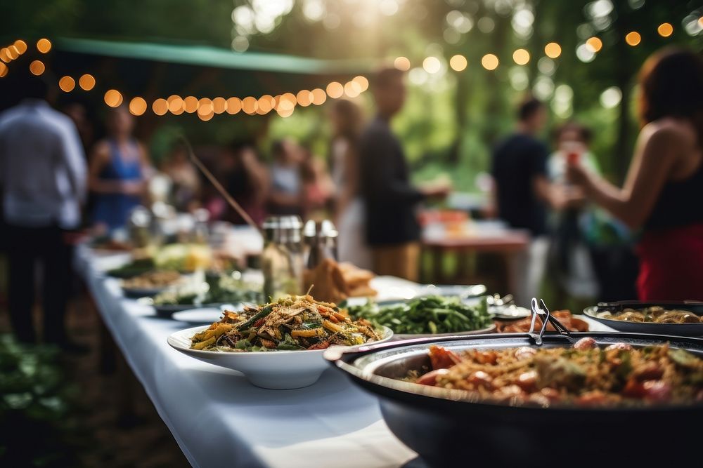 Party food celebration outdoors. AI generated Image by rawpixel.