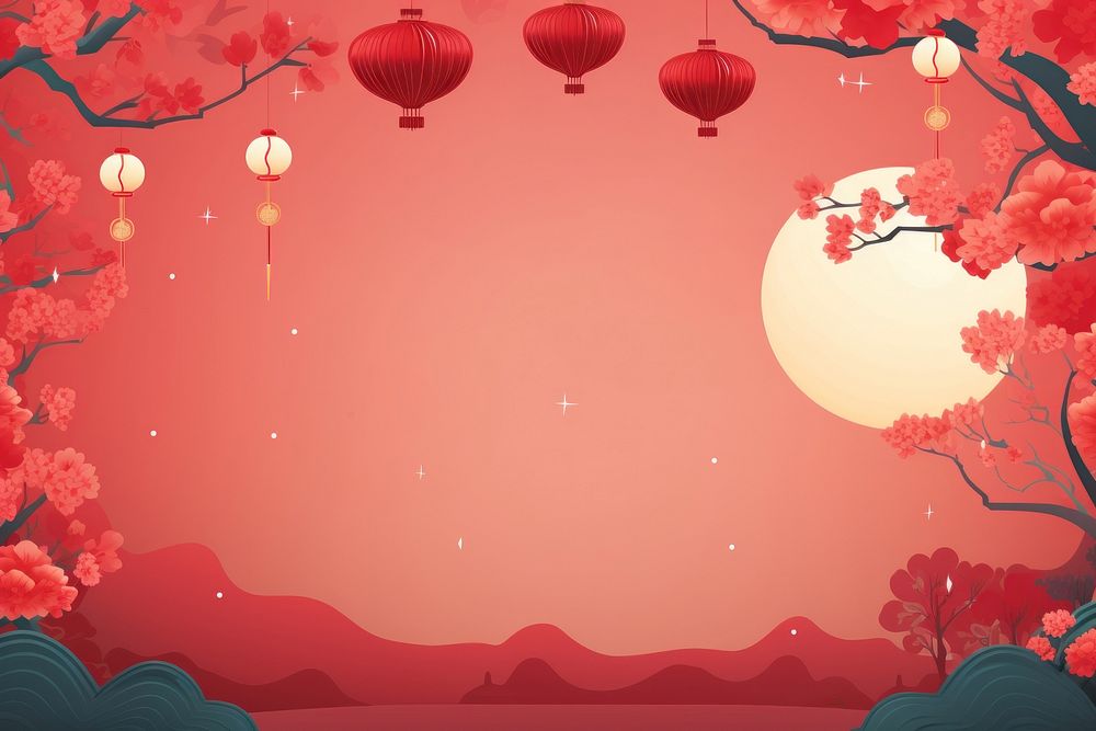 Chinese background celebration tranquility decoration. AI generated Image by rawpixel.