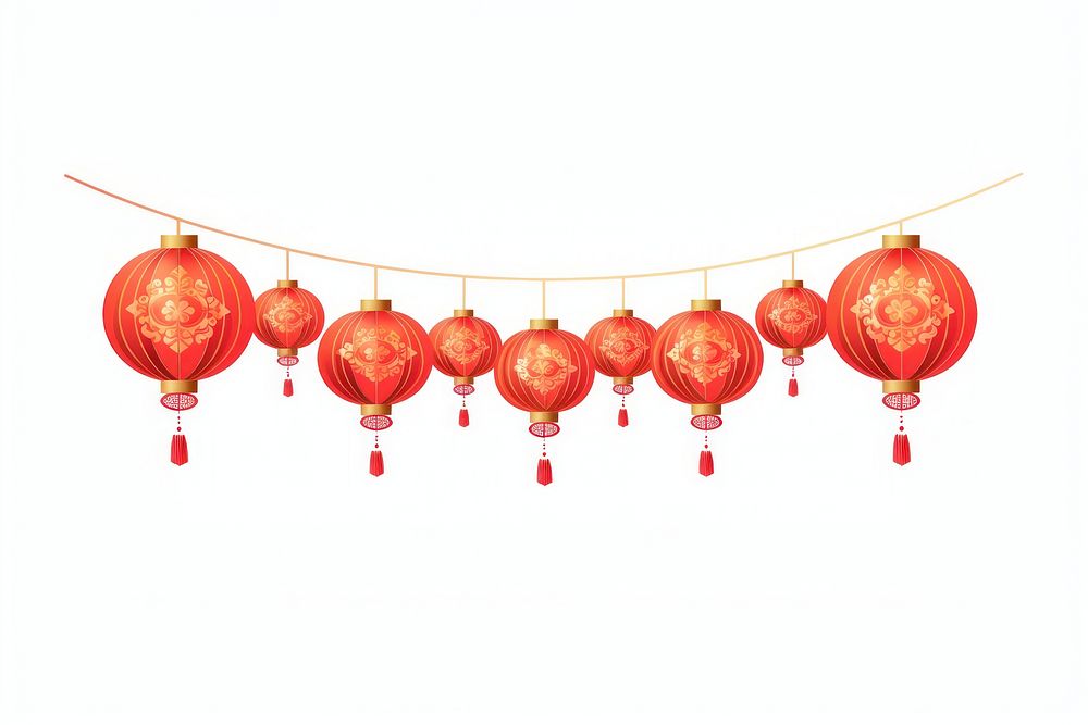 Chinese lantern pattern border chinese lantern celebration decoration. AI generated Image by rawpixel.