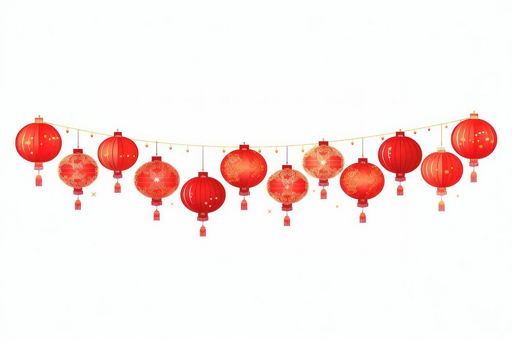 Chinese lantern pattern border chinese lantern architecture celebration. AI generated Image by rawpixel.