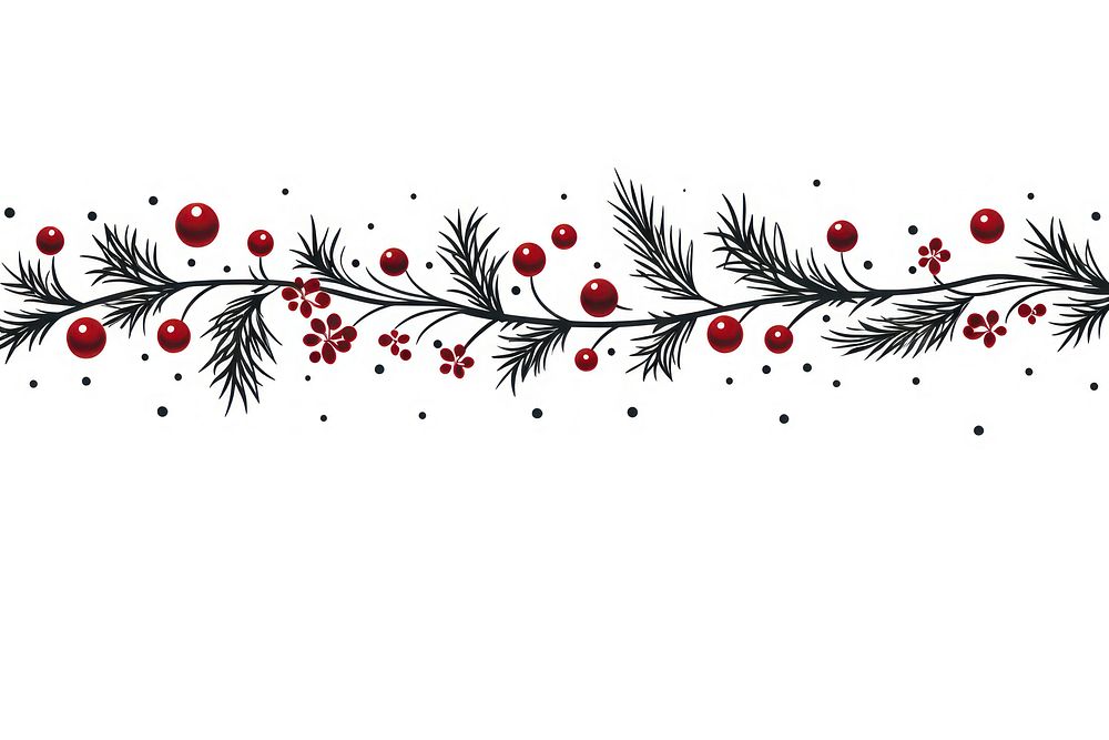 Chirstmas border pattern plant line. AI generated Image by rawpixel.