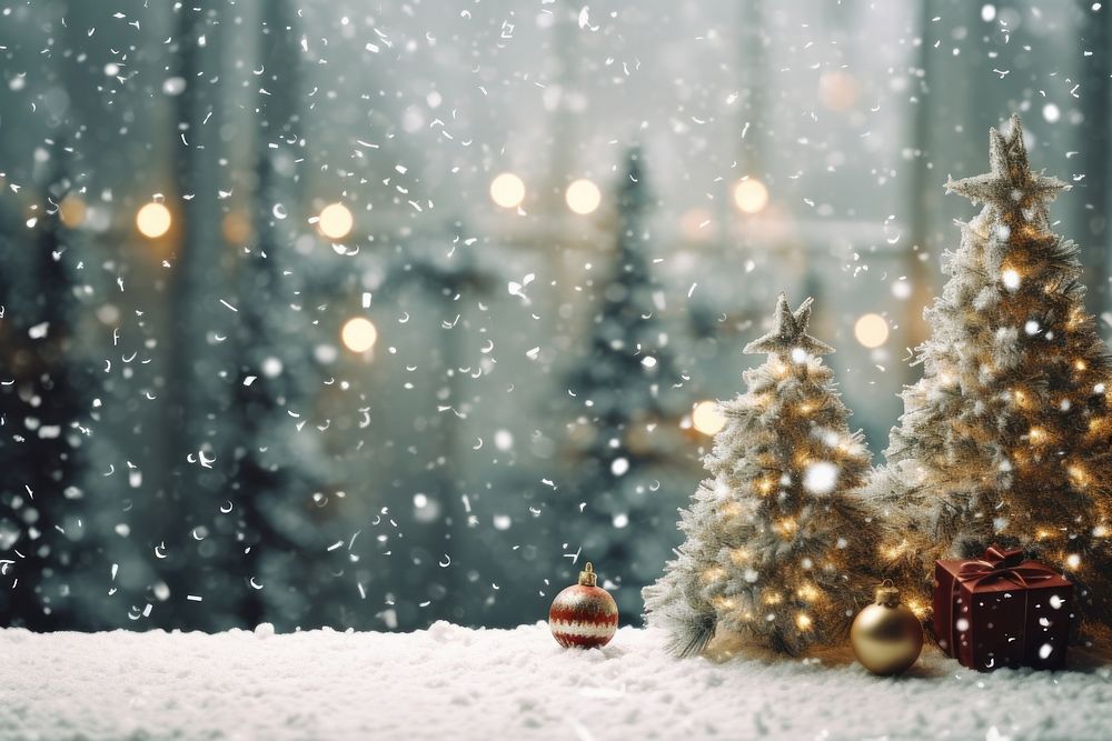 Christmas snow decoration outdoors. AI generated Image by rawpixel.