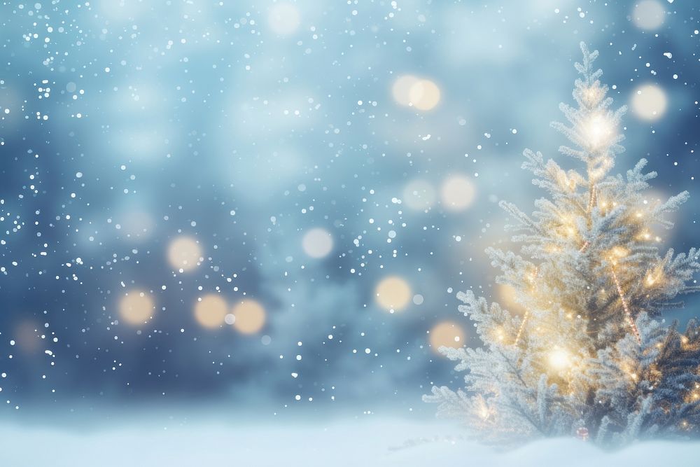 Christmas winter blurred christmas snow backgrounds. AI generated Image by rawpixel.