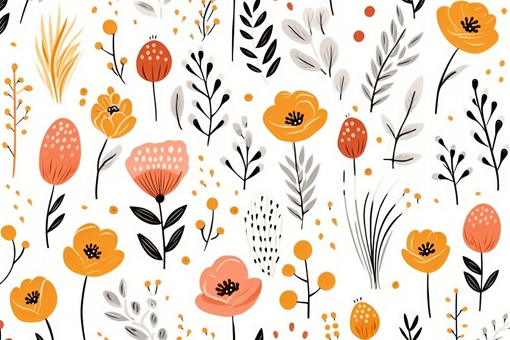 Floral pattern backgrounds illustrated. AI generated Image by rawpixel.