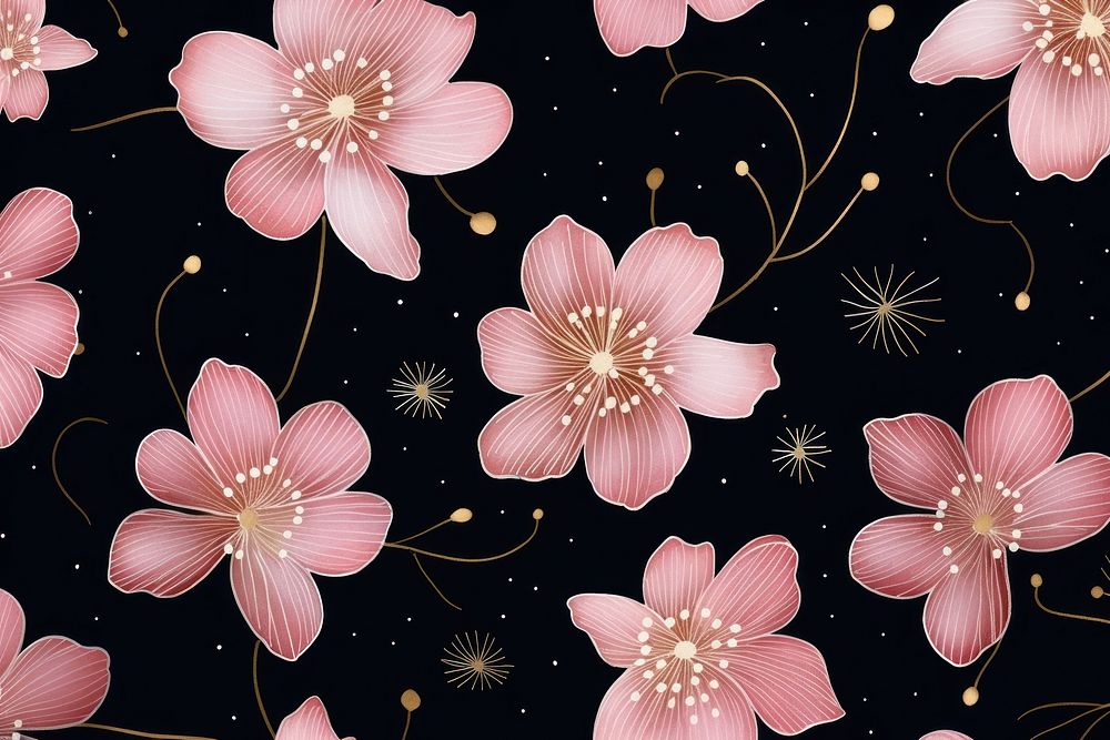 Pink flower pattern backgrounds petal. AI generated Image by rawpixel.