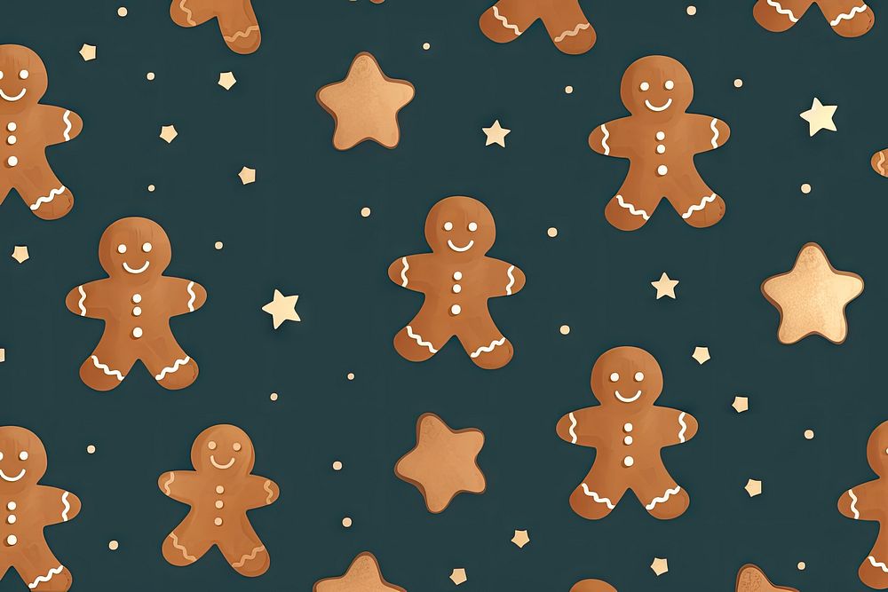 Gingerbread backgrounds christmas pattern. AI | Free Photo Illustration