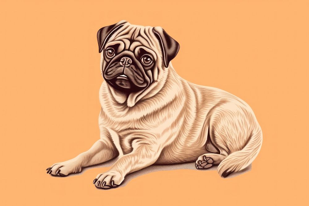 Dog pug animal mammal. AI generated Image by rawpixel.